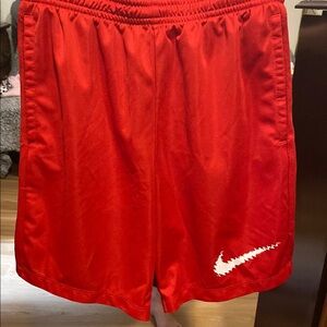 Nike Boys Red Athletic Shorts.